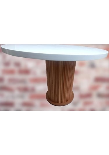 Masa Anıt Model Parlak Beyaz Lake Ceviz Boya Kayın 120cm Kutu Sevk El Yapım