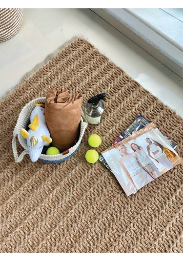 Kulplu Düzenleyici Sepet Leke Tutmaz Mavi-beyaz 31x20 Cm Beyaz - Mavi