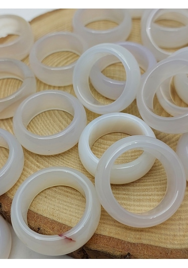 Akik Taşı Kalın Boy Yüzük Sisli Alacalı 11 4mm Kalınlık 59960 Bakır
