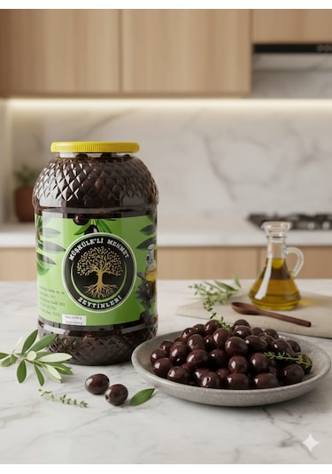 Müşküleli Mehmet 400-420 Dane Doğal Siyah Zeytin 2 KG