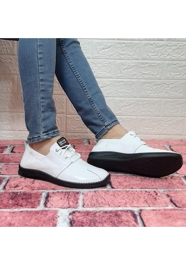 Voyager 5146 Beyaz Içi Dışı Hakiki Deri Ortapedik Erkek Günlük A