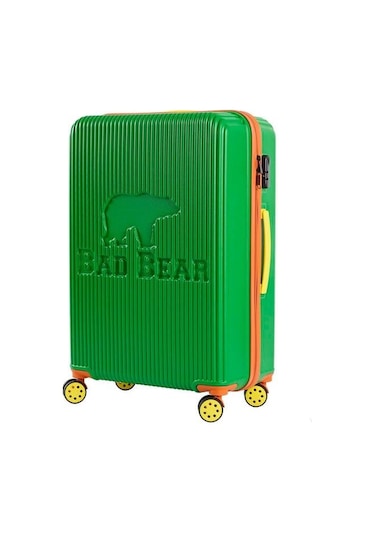 Bad Bear Logo Suitcase 23.01.80.001y Yeşil Büyük Boy Tekerlekli Abs Valiz 95 Lt. Yeşil