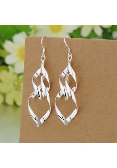 925 Ayar Gümüş Yeni Küpe Kalpler Kadınlar Için Zarif Öğrenci Kız Arkadaşı Ta Ae192 1.50 CM-Gümüş