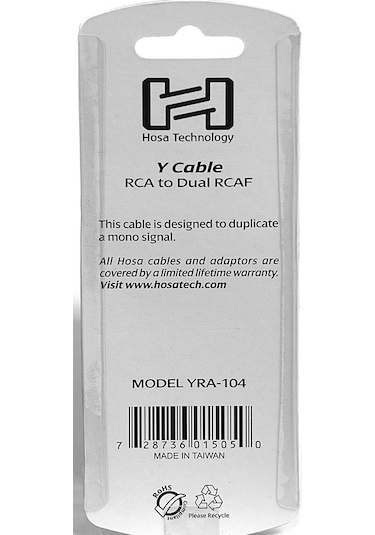 Hosa Technology Yra-104 15 Santim Rca Erkek - Dual Rca Dişi