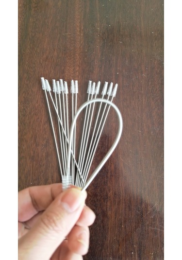 Fabrika Plastik Hasır Fırçası304 Paslanmaz Çelik Hasır Fırça Biberon Saman Fırçası Bardak Bebek Temizleme Fırçası