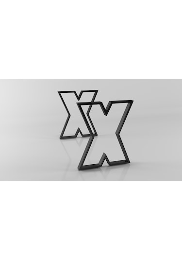 Kalın X Model Metal Ayak Seti Siyah Metal Masa Ayağı