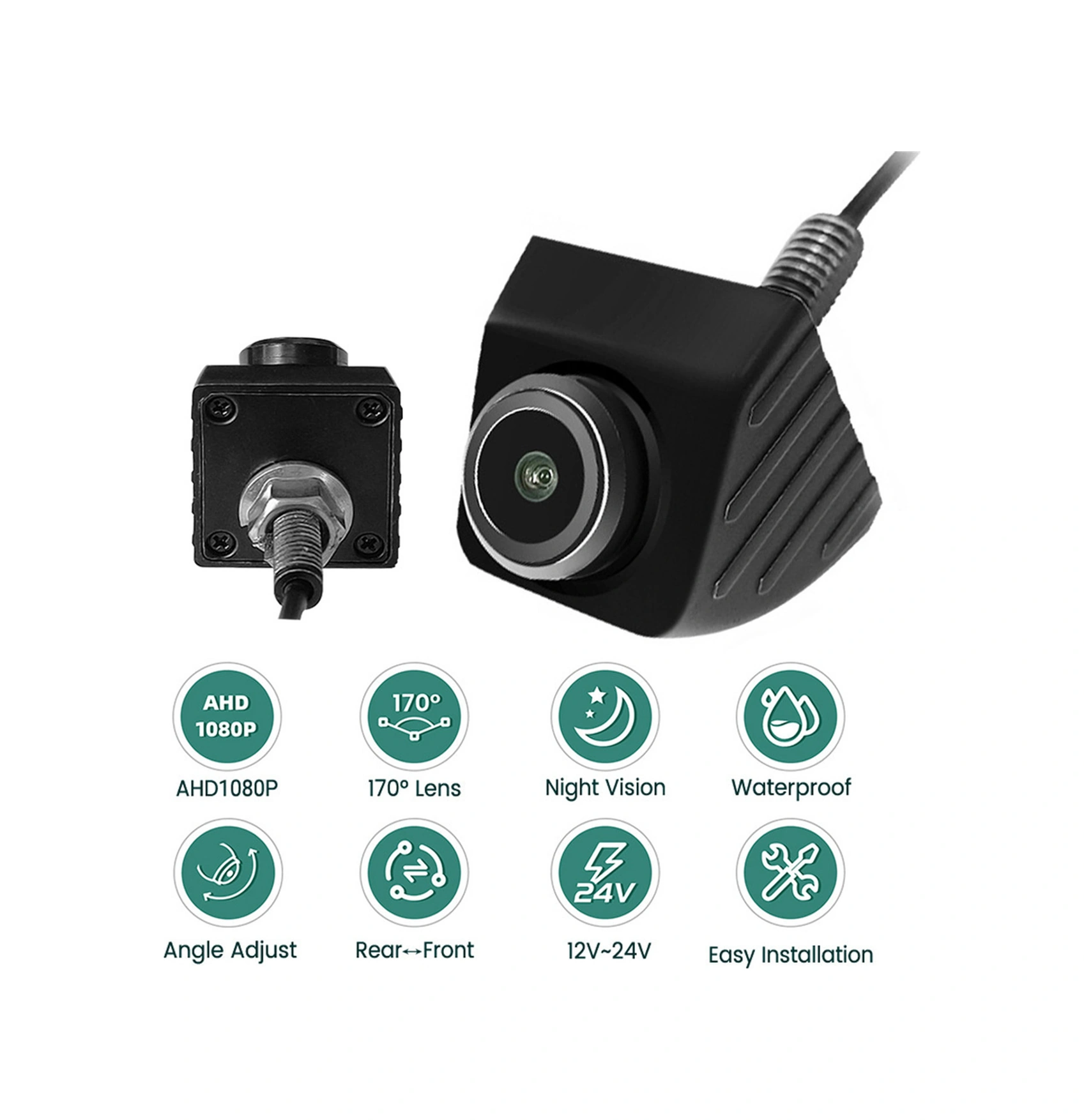 Xiyyadms Oto Geri Görüş Kamerası Ahd 720p Gece Görüşü 170 Derece Dönüştürülebilir Ccd Gümüş Evrensel Araç Kamerası