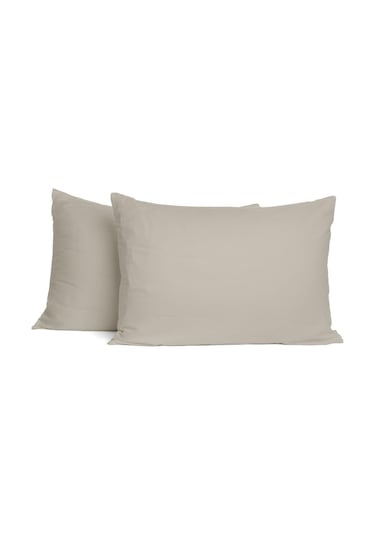 Soley Mix & Match Plain %100 Pamuklu 2 Li Yastık Kılıfı Seti Bej