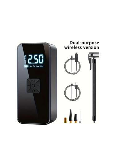 Xuweiwei Araba Hava Şişirme Cihazı Kablosuz Çift Kullanım Taşınabilir Çok Fonksiyonlu Elektrikli Hava Pompası Araba Ve Motosiklet Lastikleri İçin