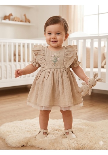 Babydoll Elbise Cumino Bej