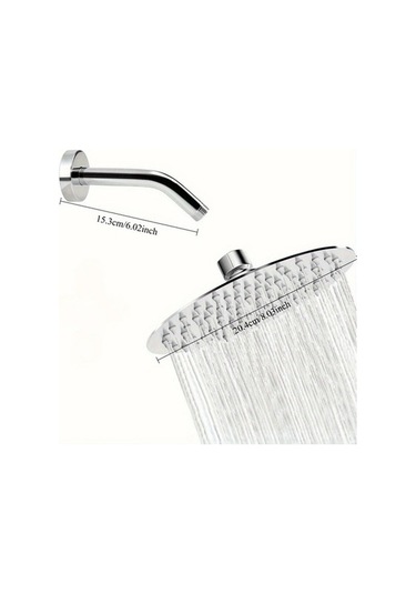 Fastbuy Challenger Simli 20 32cm Duş Başlığı 15 24cm Duş Kolu Lüks Krom Paslanmaz Duş Seti Ultra İnce Basınç Artırıcı Kendind Simli