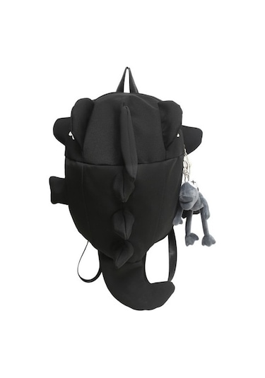 Merrigift Sevimli 3d Köpekbalığı Yaratıcı Canavar Sırt Çantası Siyah