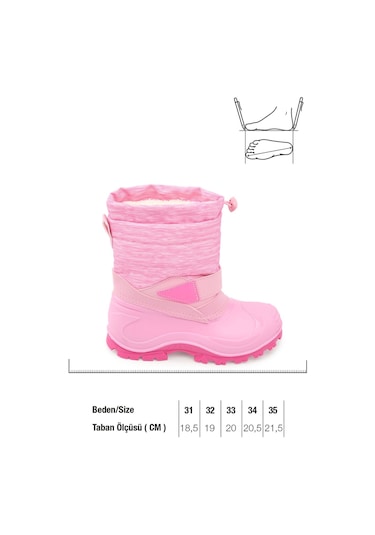 Gezer Kışlık Kız Çocuk İçi Sıcak Astarlı Kar Bot Çizme Gc2kfm.00658.01.020.g75 Pembe