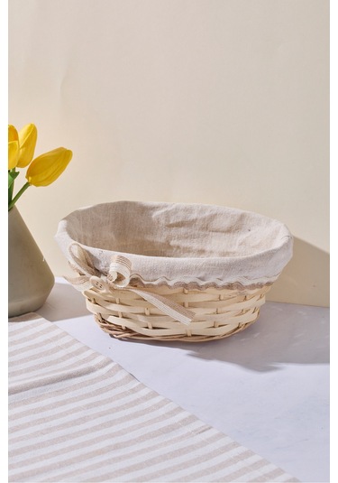 Salice Hasır Ekmek Sepeti 22x15x9 Cm Bej Bej