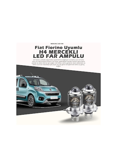 H4 Mercek Led Xenon- Fiat Fiorino Uzun-kısa Çift Renk