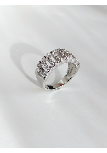 Keskin Gümüş Gurmet Tasarım Yarım Tur Su Yolu Kadın Yüzük No.12