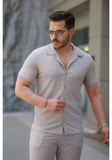 Erkek Ottoman Kumaş Pantolon Gömlek Takım Gri