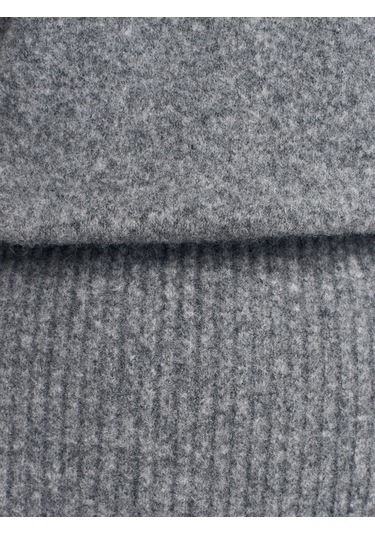 Dilvin 90260 Bisiklet Yaka Yumuşak Dokulu Triko Elbise-füme M. Füme M.