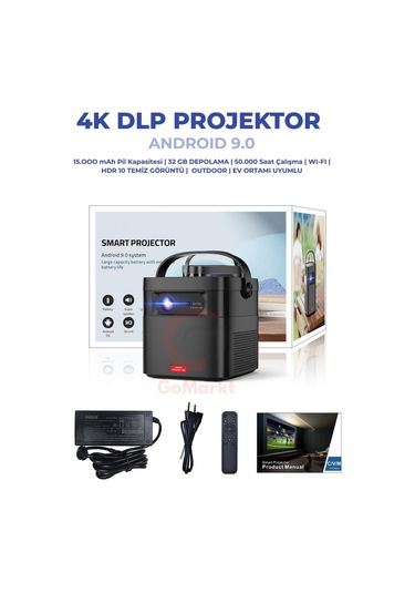 50000 Saat Akıllı Taşınabilir 4k Wi-fi 300 Ansı Dlp Projeksiyon Cihazı-134028