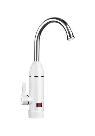 Dancemonkey Anında Isıtmalı Elektrikli Su Isıtıcı Musluk Dijital Ekran Beyaz Beyaz