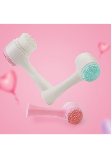 Çift Taraflı Silikon Yüz Temizleme Fırçası Yüz Temizleyici Siyah Nokta Temizleme Ürünü Gözenek Temizleyici Eksfoliatör Yüz Fırçalama Fırçası