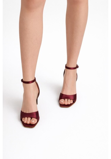 Tual Shoes Kadın Vişne Topuklu Ayakkabı Vişne