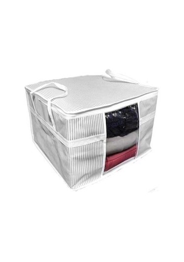 Alas Çok Amaçlı Pencereli Kazak Hurcu Organizer Gri Çizgili Tekli