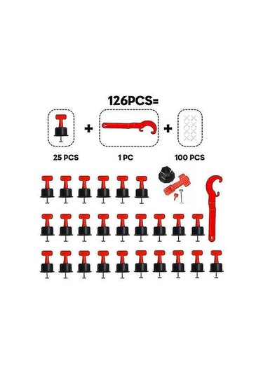 Yaleker Profesyonel Kullanım İçin 100 Parça Fayans Düzleştirici Takımı, 500 Adet 2mm Ped İle, Yeniden Kullanılabilir Fayans Kurulum Aracı