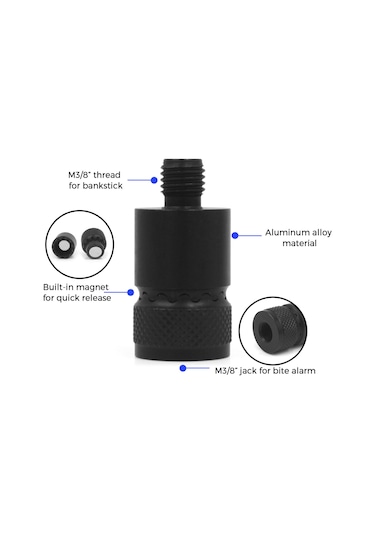 Lemestar Alüminyum Alyaş Magneşli Halka Bağlayıcı - Hızlı Serbest Bırakma, Bankstick Ve Uyarıcı İçin, M3/8" Vida, 1 Adet