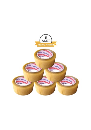 Nuga Bant 45x100 Şeffaf - 6 Adet Hotmelt Koli Bandı 6