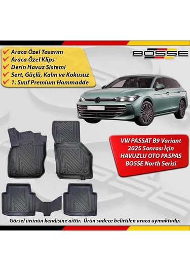 Vw Passat B9 Paspas Araca Özel Variant Stw 2025 Sonrası Derin Havuzlu Bosse North Serisi