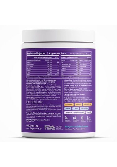 Biomet Wecollagen Tip 1-2-3 Arı Sütü Toz Collagen Kolajen 300 Gr