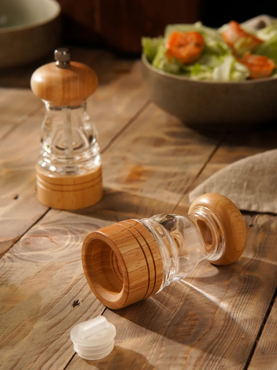 Skyphos El Yapımı Ahşap Çok Amaçlı Baharat Değirmeni Seti 64688286 Beyaz