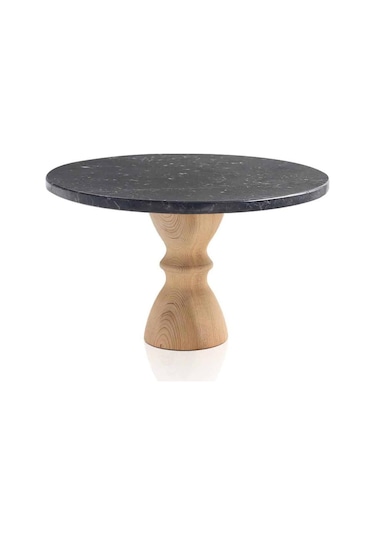 The Mia Pasta Standı Mermer & Ahşap Mermer 28 Cm Siyah Mer0006