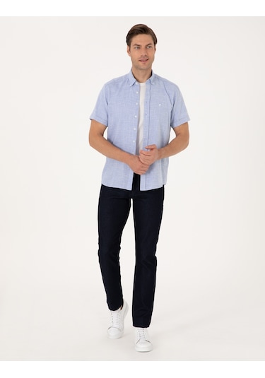 Pierre Cardin Erkek Mavi Gömlek Kısa Kollu 50307073-vr036 Mavi