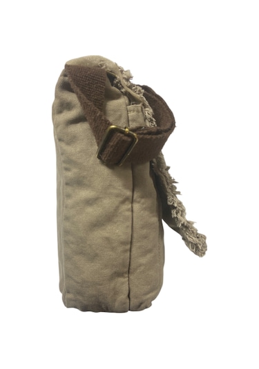 Vintage Salaş Orta Boy Unisex Günlük Çapraz Postacı Tablet Çantası M 32 Cm X 27 Cm Bej