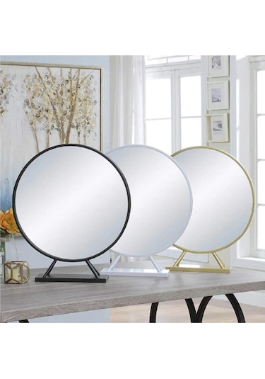 Metal Dekoratif Masa Üstü Aynası Gold
