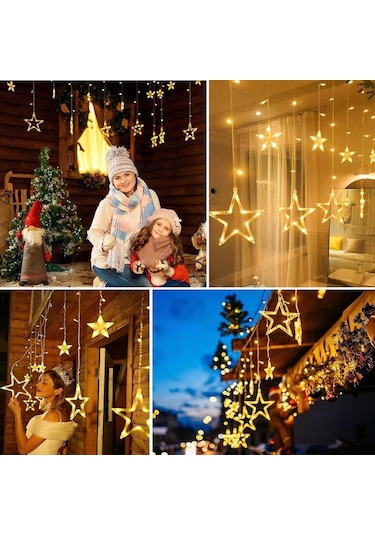 138 Led Sarı Yılbaşı Yıldızlı Işık Usb'li 3 Metre