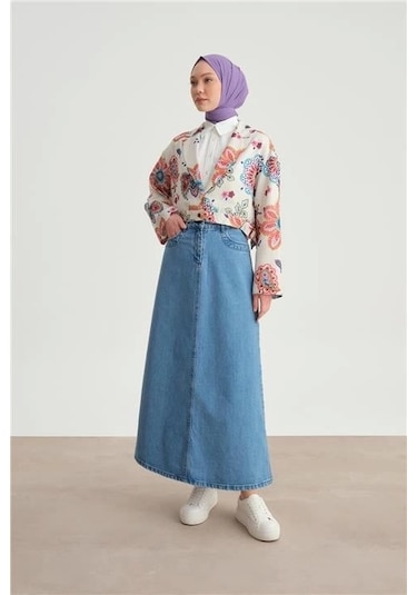 Armine Beli Tokalı Desenli Ceket 24y5407 Pembe Çok Renkli