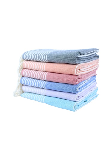 HAZAL 14 Çizgi Desenli Peştemal %100 Pamuk