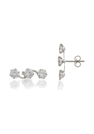 Moom Mücevherat Kadın Tek Taş Sarmaşık Küpe 14 Ayar Altın N11.15615