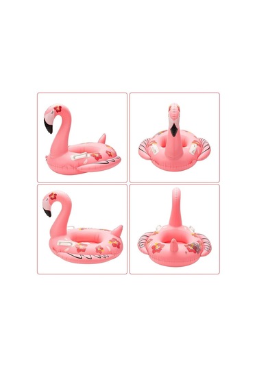 0-4 Yaş Pembe Figürlü Bebek Şişme Deniz Simidi, Çocuk Deniz Can Simidi, Tutmalı Can Simidi Pembe