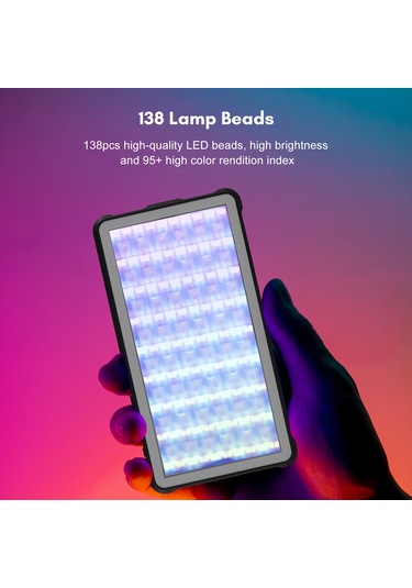 Andoer Pocket Rgb Video Işığı Led Dolgu Işığı Paneli Siyah Siyah