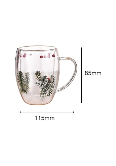 Suntek Noel Cam Kahve Kupa 350 Ml Çay Süt Kupası Doğum Günü