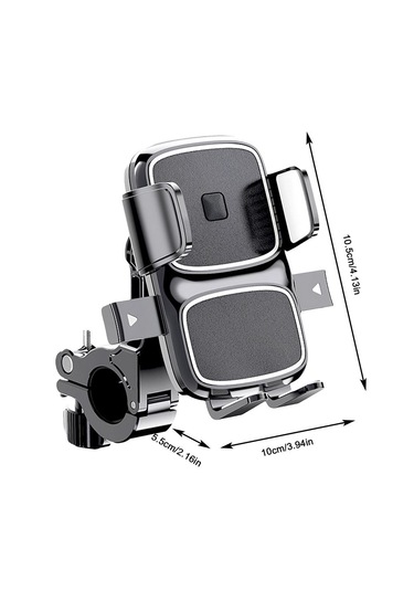 Mt63 Motosiklet Bisiklet Telefon Tutucu Gidon Uyumlu Otomatik Kilitli Siyah