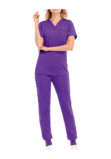 Suntek Çok Cepli V Yaka İş Elbisesi Ile Nefes Xl-menekşe