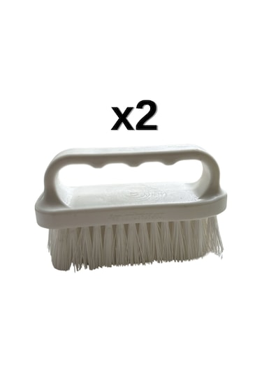 2'li Türkay 13.5x7x4 Cm Polietilen Kesme Tahtası Kesim Levhası Temizleme Fırçası Beyaz 1862