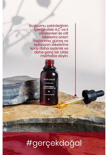 Bade Natural Aydınlatıcı ve Leke Karşıtı Kuşburnu Çekirdeği Yağı 30 ML