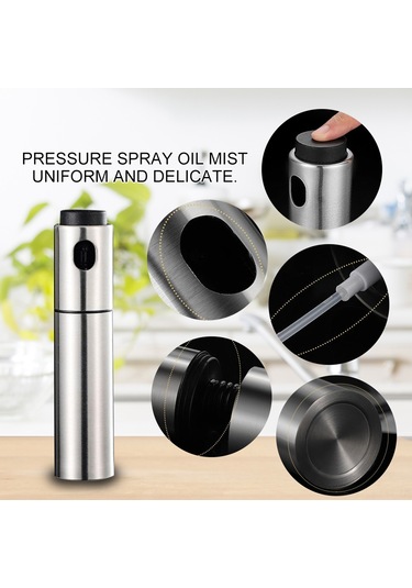 Youtek Stok Mutfak Yağlı Sprey: Paslanmaz Çelik, 135ml, Barbekü-fitness Kontrol, Basınçlı Sprey Flakon, Gümüş, Tekli Paket Çok Renkli