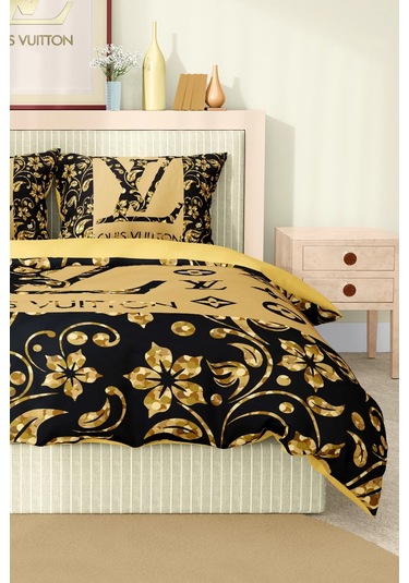 Marka Nevresim Takımı Çift Kişilik Pamuklu Saten Kumaş 6 Parça 3d Dijital Baskı Duvet Cover Set Model No:84 Renkli